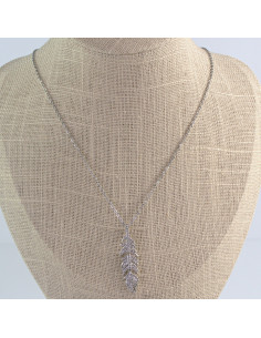 Naszyjnik  ze stali chirurgicznej Cyrkoniowe Piórko... 2