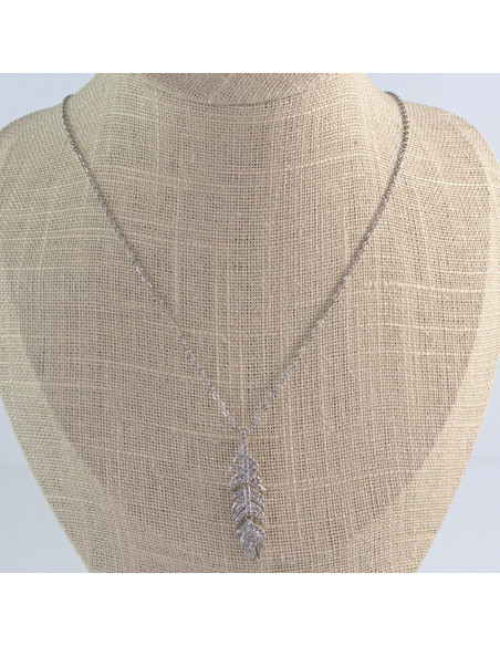 Naszyjnik  ze stali chirurgicznej Cyrkoniowe Piórko  Lolita Akcesoria