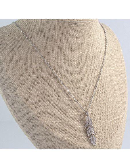 Naszyjnik  ze stali chirurgicznej Cyrkoniowe Piórko  Lolita Akcesoria