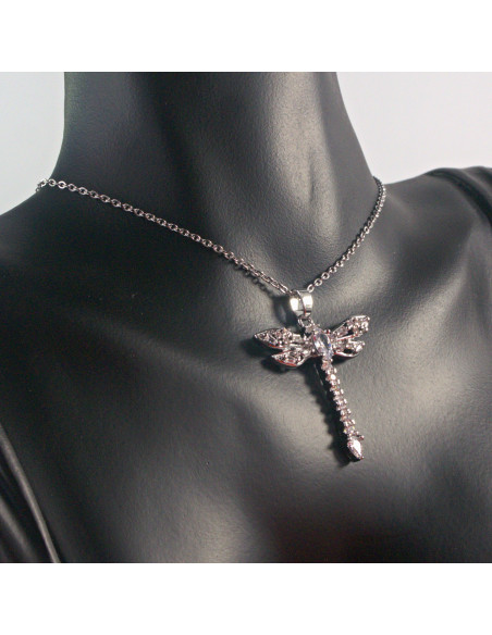 Naszyjnik  ze stali chirurgicznej Cyrkoniowa WAŻKA Lolita Akcesoria