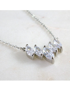 Naszyjnik  ze stali chirurgicznej z CYRKONIAMI Lolita... 2