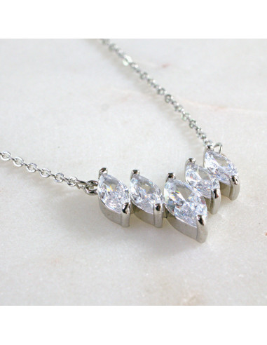 Naszyjnik  ze stali chirurgicznej z CYRKONIAMI...