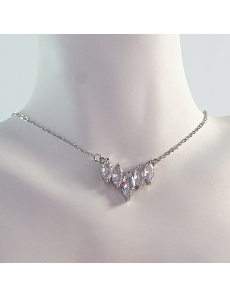 Naszyjnik  ze stali chirurgicznej z CYRKONIAMI Lolita Akcesoria