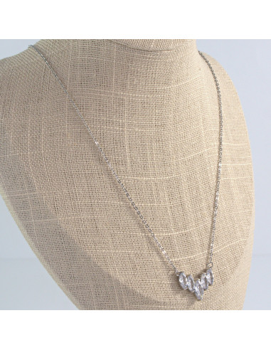 Naszyjnik  ze stali chirurgicznej z CYRKONIAMI...