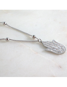 Naszyjnik  ze stali chirurgicznej HAMSA RĘKA FATIMY... 2