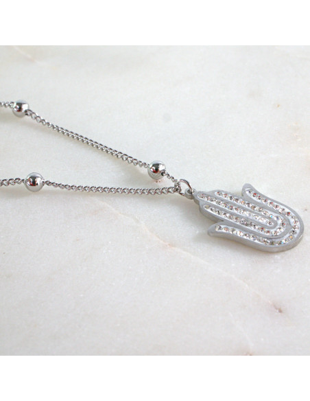 Naszyjnik  ze stali chirurgicznej HAMSA RĘKA FATIMY Lolita Akcesoria