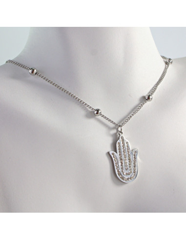 Naszyjnik  ze stali chirurgicznej HAMSA RĘKA...