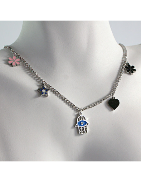 Naszyjnik  ze stali chirurgicznej HAMSA RĘKA FATIMY Lolita Akcesoria