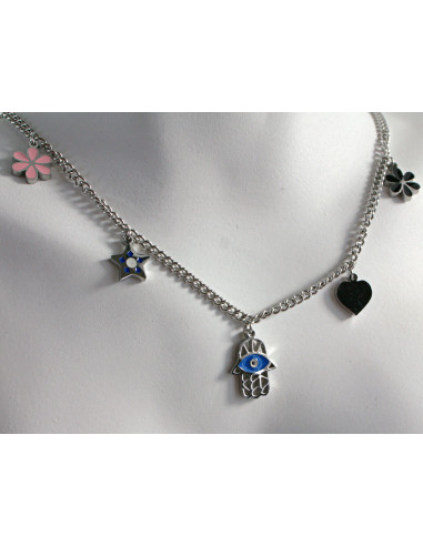 Naszyjnik  ze stali chirurgicznej HAMSA RĘKA...