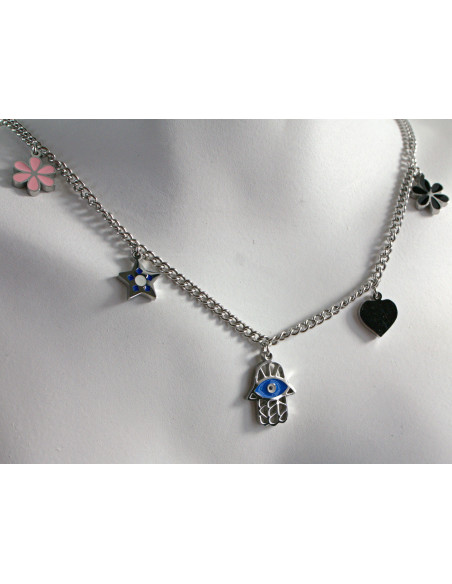 Naszyjnik  ze stali chirurgicznej HAMSA RĘKA FATIMY Lolita Akcesoria