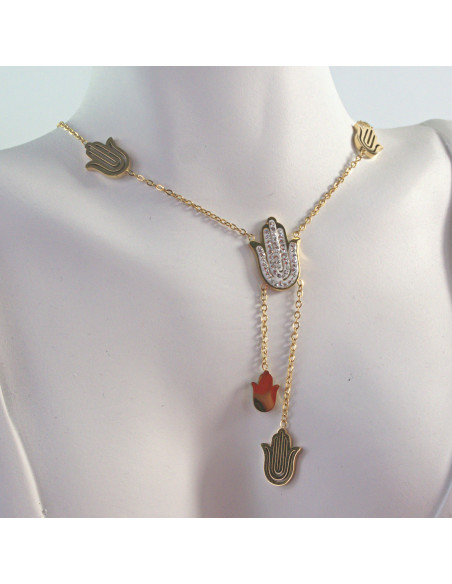 Naszyjnik  ze stali chirurgicznej HAMSA RĘKA FATIMY Lolita Akcesoria