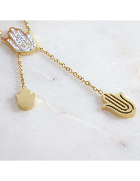 Naszyjnik  ze stali chirurgicznej HAMSA RĘKA FATIMY Lolita Akcesoria