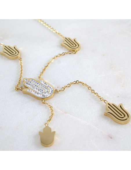 Naszyjnik  ze stali chirurgicznej HAMSA RĘKA FATIMY Lolita Akcesoria