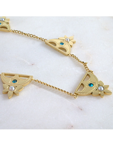 Naszyjnik  ze stali chirurgicznej HAMSA BOHO...