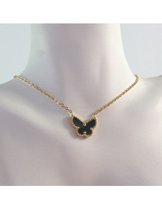 Naszyjnik  ze stali chirurgicznej CZARNY MOTYLEK Lolita... 2