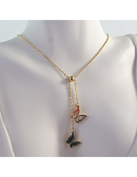 Naszyjnik  ze stali chirurgicznej MOTYLKI  Lolita Akcesoria