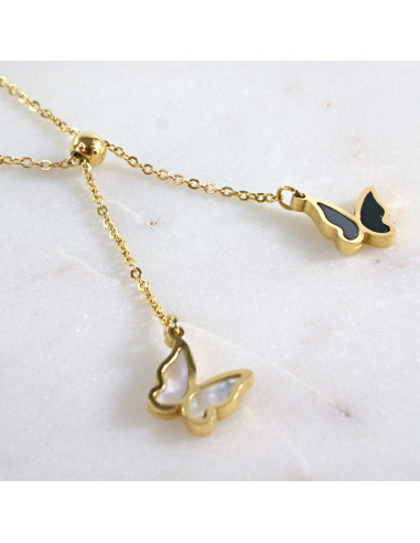 Naszyjnik  ze stali chirurgicznej MOTYLKI...