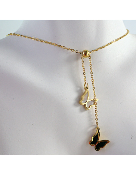 Naszyjnik  ze stali chirurgicznej MOTYLKI  Lolita Akcesoria