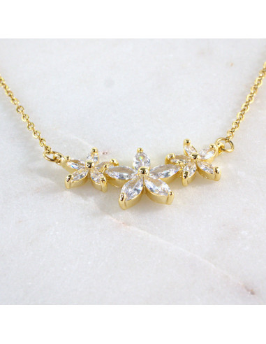 Naszyjnik  ze stali chirurgicznej KWIATKI Z...