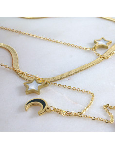 Naszyjnik  ze stali chirurgicznej BOHO KSIĘŻYĆ GWIAZDA... 2