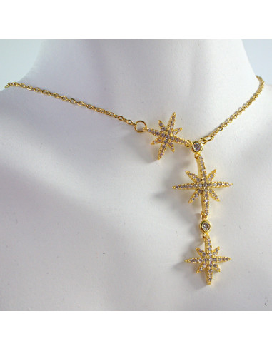 Naszyjnik  ze stali chirurgicznej GWIAZDKI...