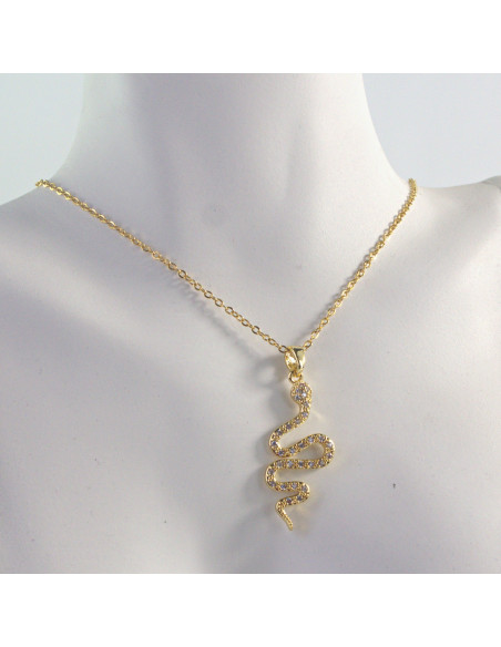 Naszyjnik  ze stali chirururgicznej WĄŻ Z CYRKONIAMI Lolita Akcesoria