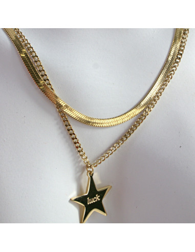 Naszyjnik  ze stali chirururgicznej GWIAZDA...