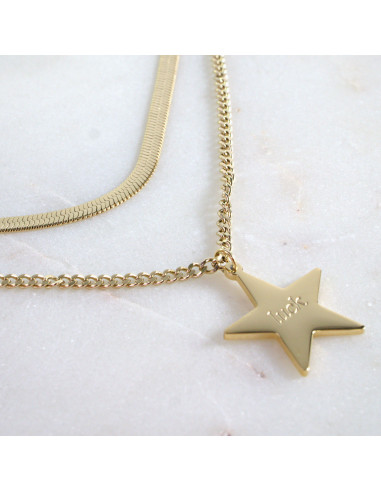 Naszyjnik  ze stali chirururgicznej GWIAZDA...