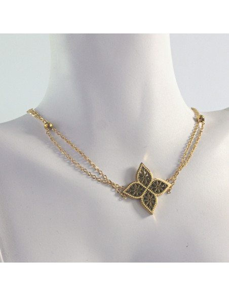 Naszyjnik  ze stali chirururgicznej AŻUROWA LILIJKA  Lolita Akcesoria