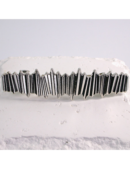 Klamra francuska klasyczna srebrna fala Lolita Akcesoria