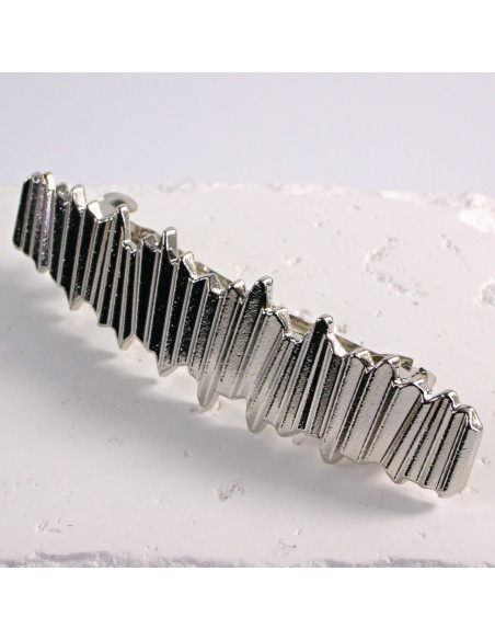 Klamra francuska klasyczna srebrna fala Lolita Akcesoria