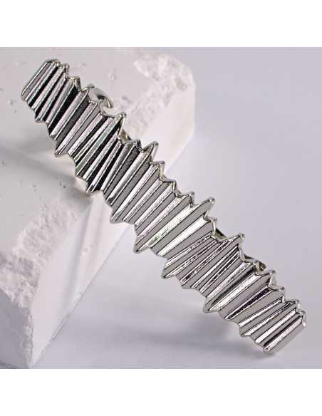 Klamra francuska klasyczna srebrna fala Lolita Akcesoria