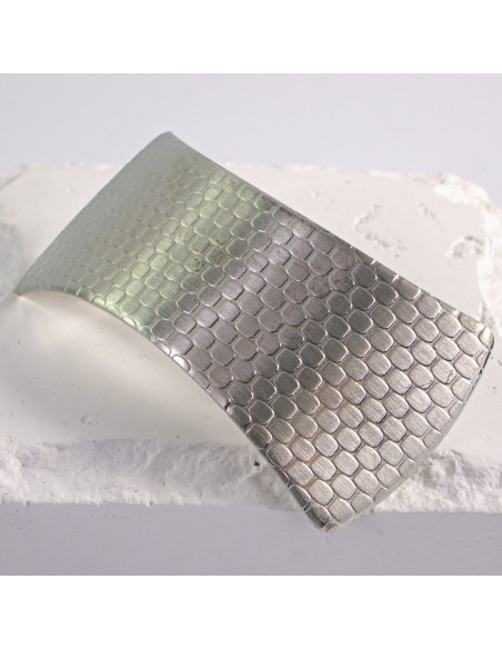 Klamra francuska klasyczna SKÓRA WĘŻA SREBRO Lolita Akcesoria