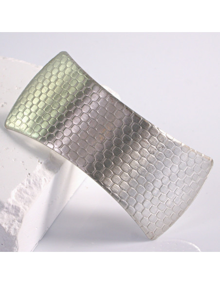 Klamra francuska klasyczna SKÓRA WĘŻA SREBRO Lolita Akcesoria