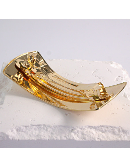 Klamra francuska klasyczna SKÓRA WĘŻA ZŁOTO Lolita Akcesoria