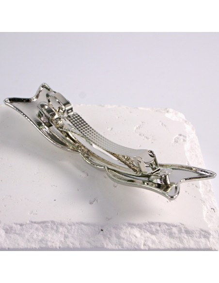 Klamra francuska klasyczna KOKARDA SREBRO Lolita Akcesoria