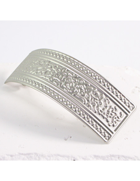 Klamra francuska klasyczna srebrny wzór Lolita Akcesoria