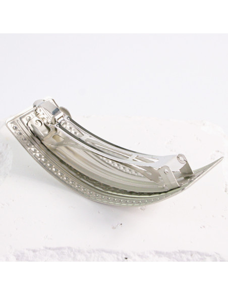 Klamra francuska klasyczna srebrny wzór Lolita Akcesoria