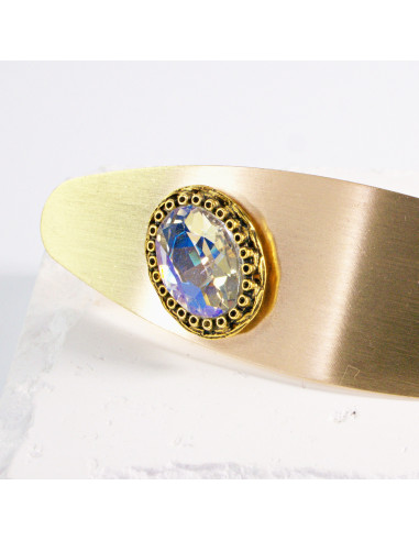 Klamra francuska klasyczna złota z kryształem...