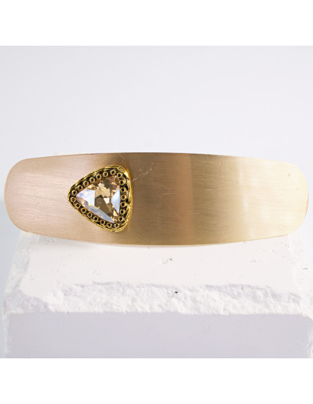 Klamra francuska klasyczna złota z trójkątnym kryształem  Lolita Akcesoria