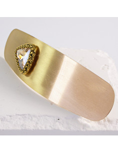 Klamra francuska klasyczna złota z trójkątnym kryształem... 2