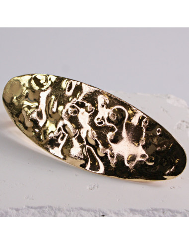 Klamra francuska klasyczna płynne złoto owalna...