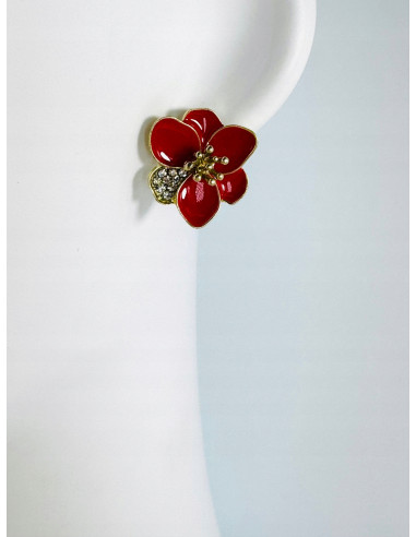 Kolczyki CZERWONE KWIATKI Lolita Accessories...