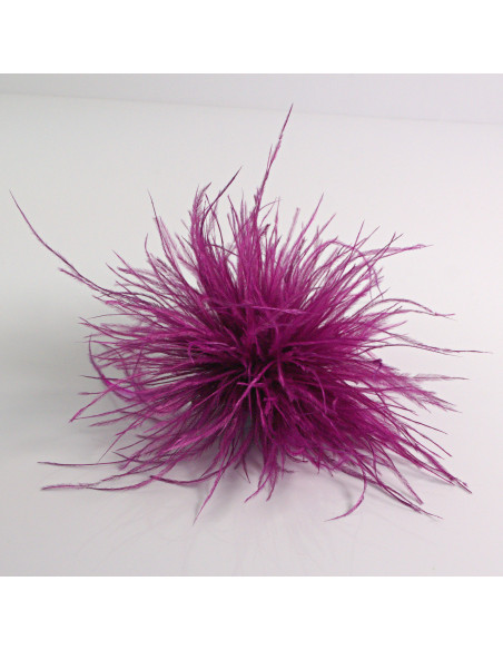 KWIAT Z PIÓR PURPURA BROSZKA PRZYPINKA PIÓRA PUSZEK LOLITA AKCESORIA 14 CM