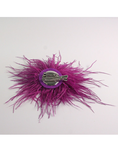 KWIAT Z PIÓR PURPURA BROSZKA PRZYPINKA PIÓRA...