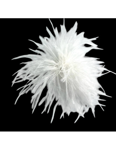 KWIAT Z PIÓR  BROSZKA PRZYPINKA PIÓRA PUSZEK LOLITA AKCESORIA 14 CM