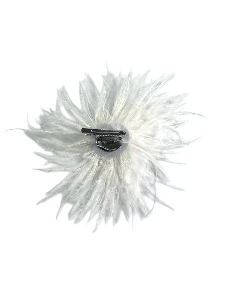 KWIAT Z PIÓR  BROSZKA PRZYPINKA PIÓRA PUSZEK LOLITA AKCESORIA 14 CM