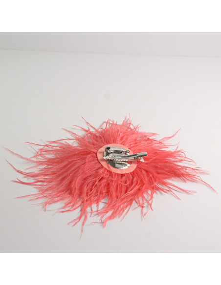 KWIAT Z PIÓR  BROSZKA PRZYPINKA PIÓRA PUSZEK LOLITA AKCESORIA 14 CM