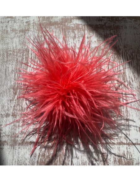 KWIAT Z PIÓR  BROSZKA PRZYPINKA PIÓRA PUSZEK LOLITA AKCESORIA 14 CM