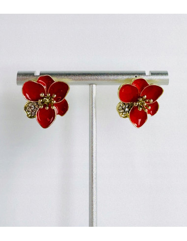 Kolczyki CZERWONE KWIATKI Lolita Accessories...